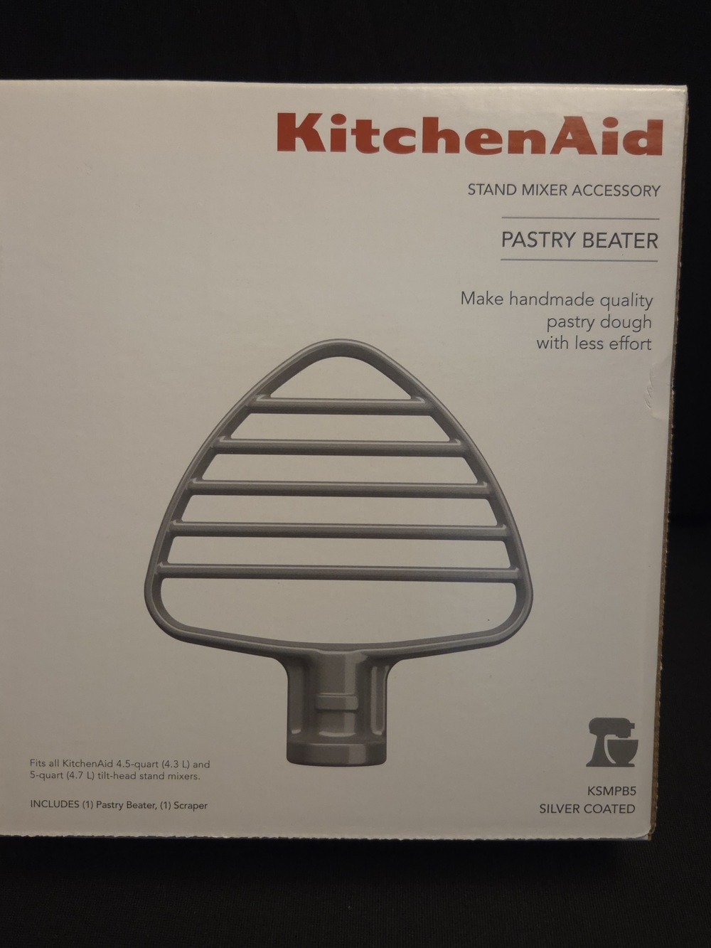 KitchenAid Silver Pastry Beater - Stand Mixer Accessory